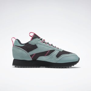 Reebok Classic Leather Ripple Trail Turnschuhe Damen - Grün/Grau/Rosa - DE 693-LNG